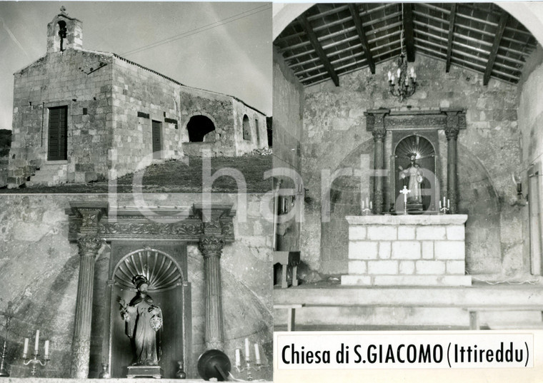 1960 ca ITTIREDDU (SS) Chiesa di SAN GIACOMO *Bozzetto per cartolina 30x21 cm