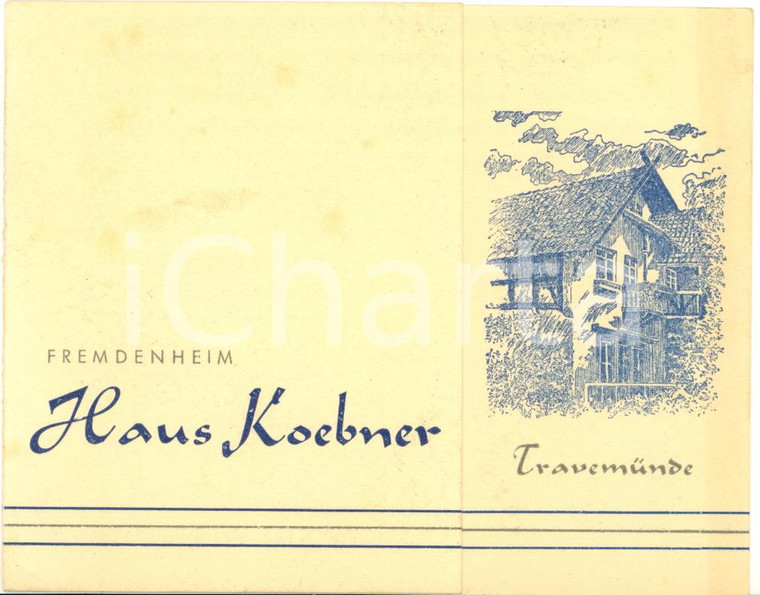 1950 ca TRAVEMUNDE (D) Haus KOEBNER - Pieghevole pubblicitario VINTAGE