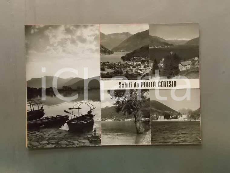 1960 ca PORTO CERESIO (VA) Barche ormeggiate *Bozzetto per cartolina 40x28 cm