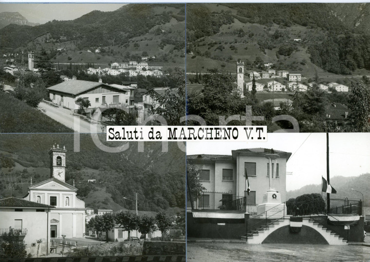 1960 ca MARCHENO (BS) Panorama della Val Trompia *Bozzetto per cartolina 30x21