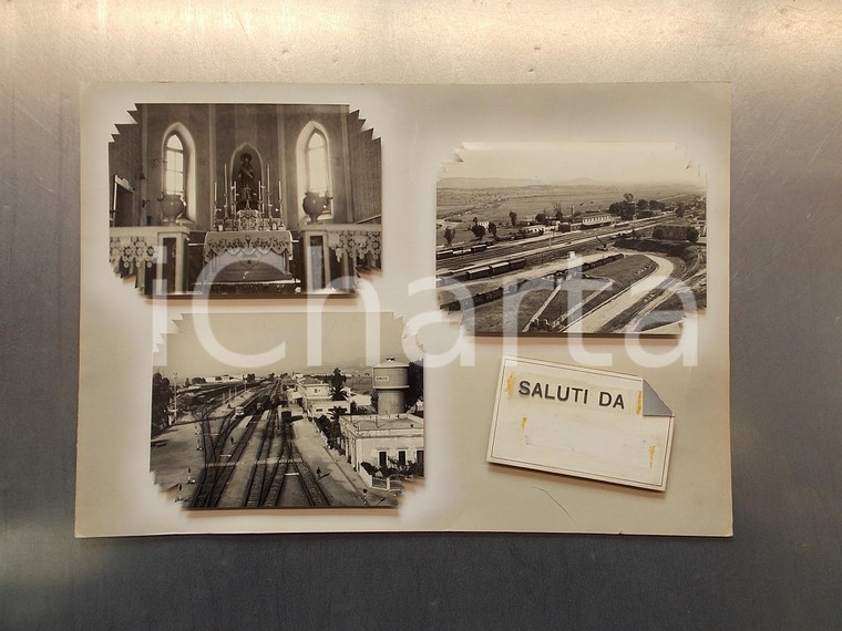 1960 ca OZIERI - CHILIVANI (SS) Treni in partenza dalla stazione *Bozzetto 35x26