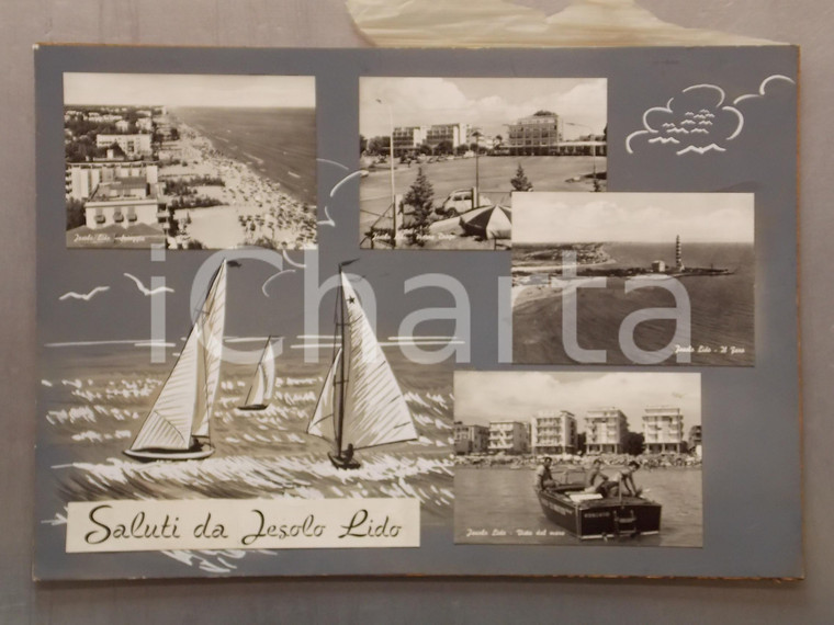 1960 ca LIDO DI JESOLO (VE) Sci nautico "ROBERTO" *Bozzetto per cartolina 45x30
