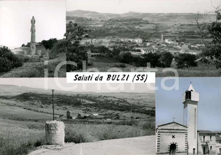 1960 ca BULZI (SS) Chiesa di SAN SEBASTIANO - Bozzetto per cartolina 30x21 cm