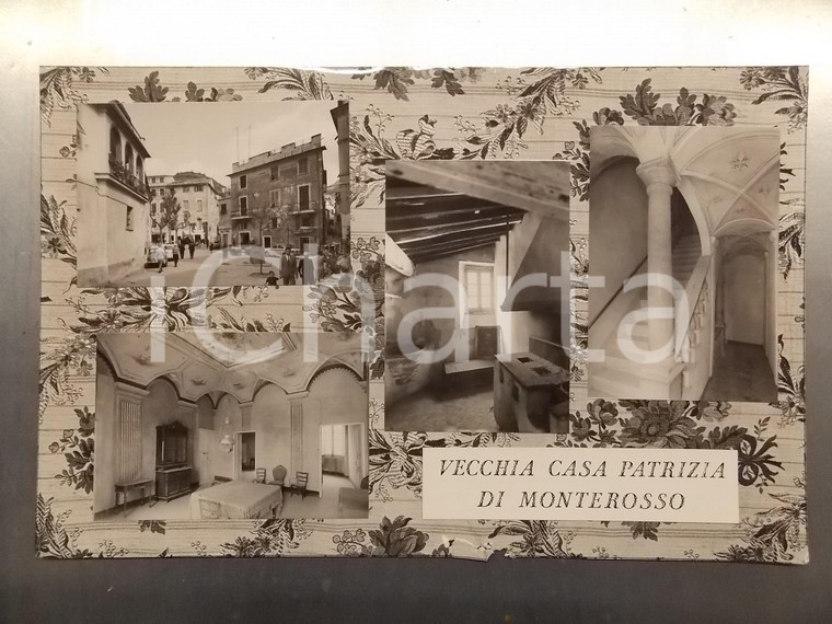1960 ca MONTEROSSO AL MARE (SP) Storica casa patrizia *Bozzetto cartolina 24x27