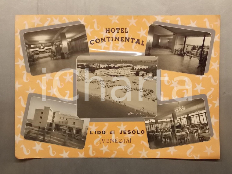 1960 ca LIDO DI JESOLO (VE) Hotel CONTINENTAL *Bozzetto per cartolina 45x30 cm