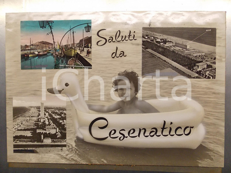 1960 ca CESENATICO (FC) Bambino al mare con salvagente *Bozzetto 50x35 cm
