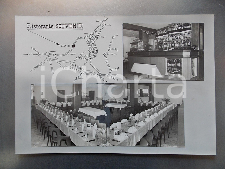 1960 ca CASAZZA (BG) Ristorante SOUVENIR - Bancone del bar *Bozzetto 35x25 cm