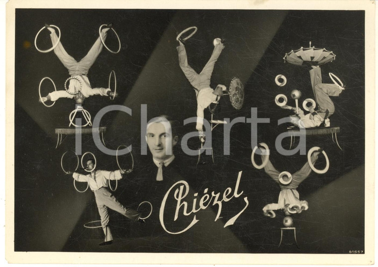 1950 ca FRANCE CIRQUE Acrobata CHIEZEL - Fotomontaggio RARO 18x13 cm