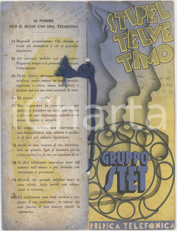 1940 ca Gruppo STET - STIPEL - TELVE - TIMO *Rubrica telefonica