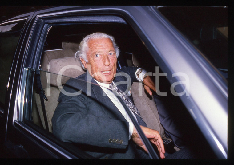 35mm vintage slide* 1995ca Gianni AGNELLI all'interno FIAT CROMA 