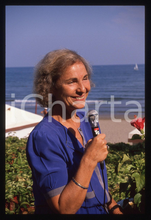 35mm vintage slide* 1993 CANNES FESTIVAL DEL CINEMA Marlisa TROMBETTA del TG2