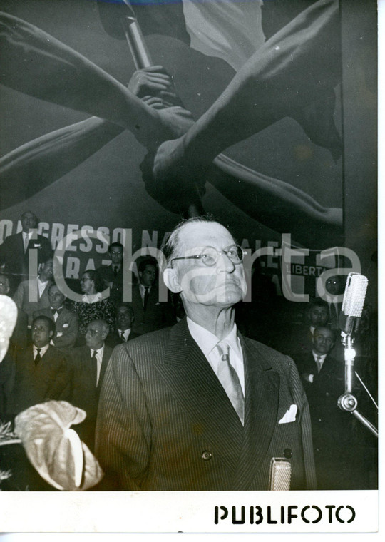 1954 NAPOLI Congresso DC - Ritratto di Alcide DE GASPERI *Fotografia 13x18 cm