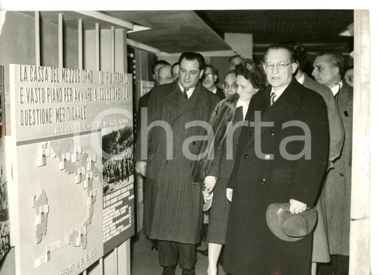 1953 ROMA Alcide DE GASPERI durante inaugurazione del "Treno della Rinascita"