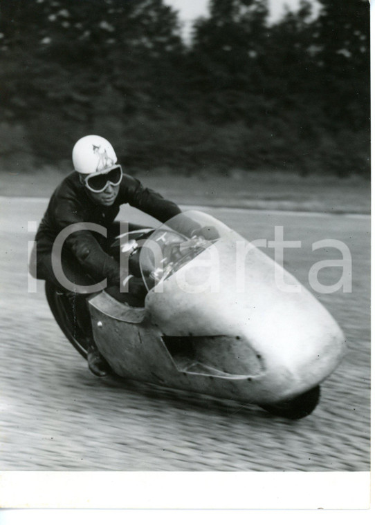 1954 MONZA Prove GP DELLE NAZIONI - Pierre MONNERET su moto GILERA *Foto 13x18