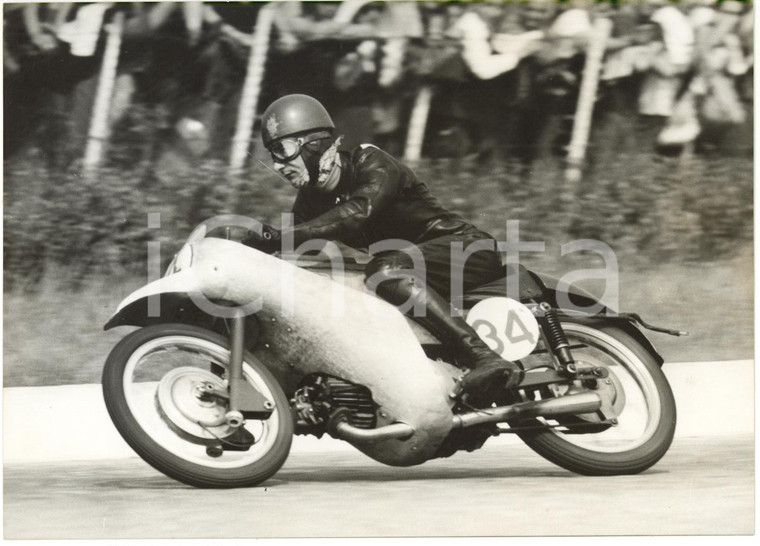 1953 MONZA GRAN PREMIO DELLE NAZIONI Enrico LORENZETTI in gara su MOTO GUZZI (1)