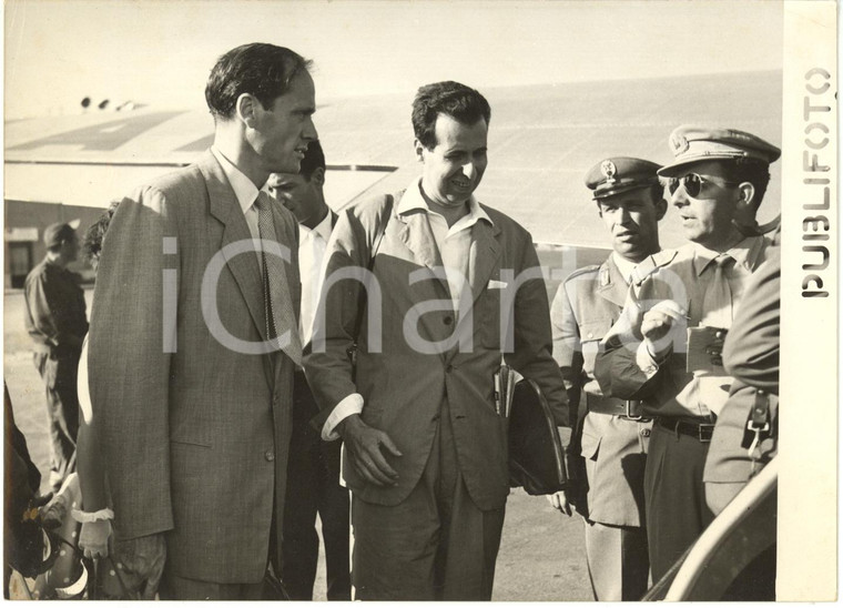 1954 ROMA - CIAMPINO Attore Mel FERRER in partenza per Alghero *Foto 18x13