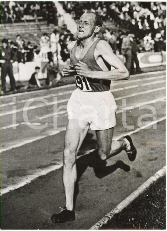 1954 PARIGI - Emil ZÁTOPEK nuovo record nei 5000 metri *Foto 13x18