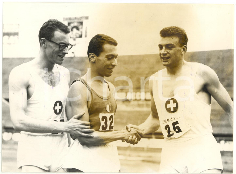 1958 TORINO - ATLETICA Giorgio MAZZA durante il meeting Italia - Svizzera *Foto