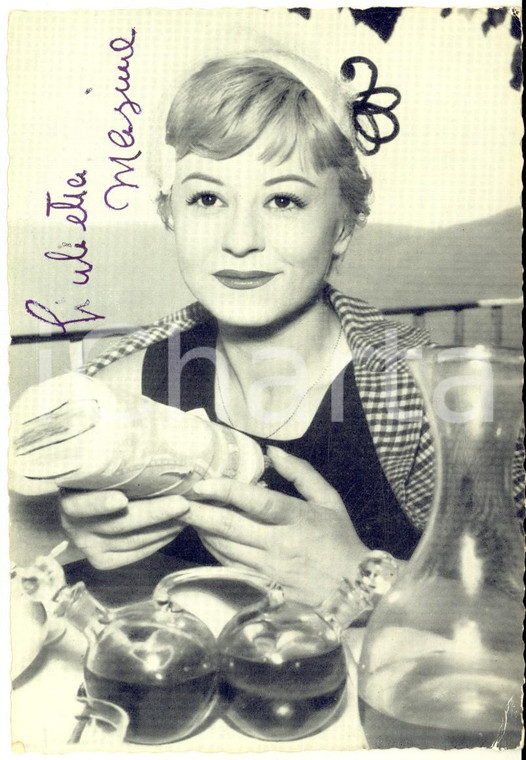1950 ca Attrice Giulietta MASINA - Ritratto *Fotocartolina con AUTOGRAFO