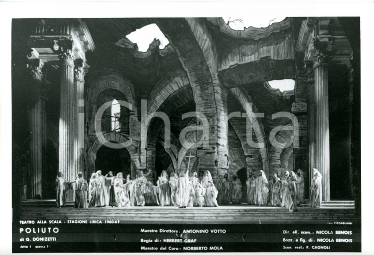 1960 MILANO Teatro alla SCALA "Poliuto" - Scene Nicola BENOIS *Foto seriale