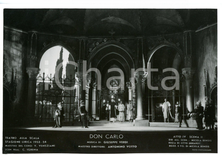 1953 MILANO Teatro alla SCALA "Don Carlo" - Scene Nicola BENOIS *Foto seriale