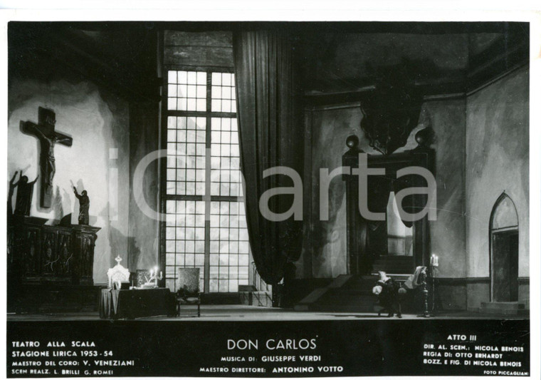 1953 MILANO Teatro alla SCALA "Don Carlos" - Scene Nicola BENOIS *Foto seriale