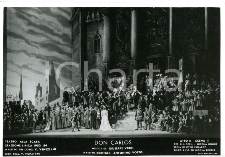 1953 MILANO Teatro alla SCALA "Don Carlos" - Scene Nicola BENOIS - Foto seriale