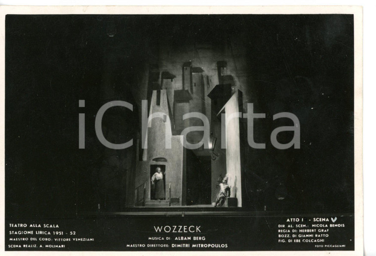 1951 MILANO Teatro alla SCALA "Wozzeck" - Atto I - Scene N. BENOIS *Foto seriale