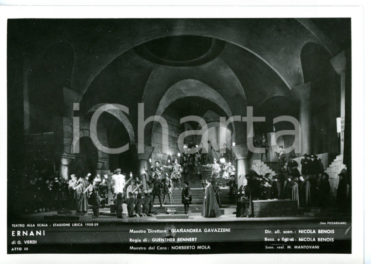 1958 MILANO Teatro alla SCALA "Ernani" Atto III - Scene N. BENOIS *Foto seriale