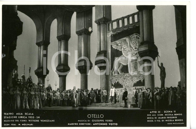 1953 MILANO Teatro alla SCALA "Otello" - Atto III - Scene BENOIS *Foto seriale