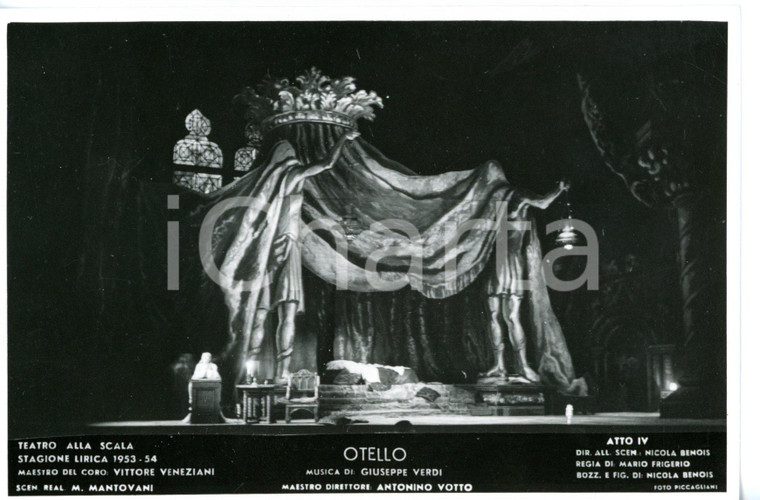 1953 MILANO Teatro alla SCALA "Otello" - Atto IV - Scene BENOIS *Foto seriale