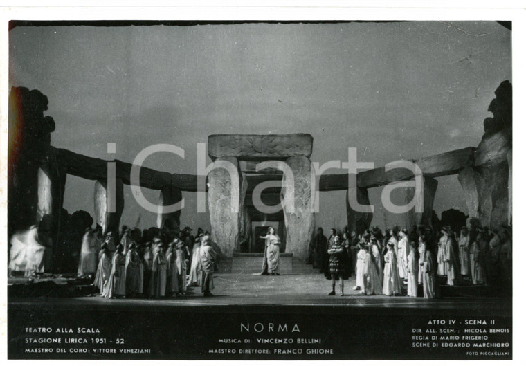 1951 MILANO Teatro alla SCALA "Norma" - Atto IV - Scene N. BENOIS *Foto seriale