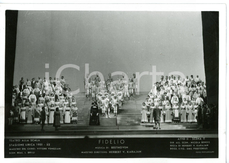 1956 MILANO Teatro alla SCALA "Fidelio" Atto II - Scene N. BENOIS - Foto seriale