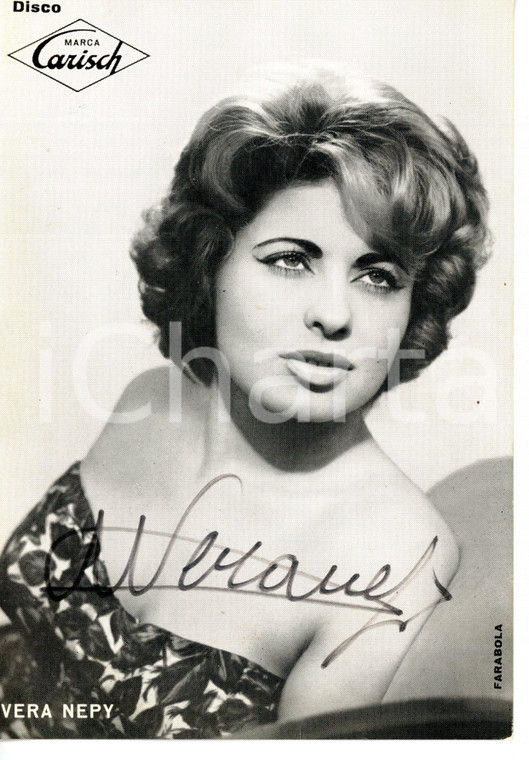1960 ca MUSICA - DISCO CARISCH Cantante Wera NEPY *Foto seriale con AUTOGRAFO