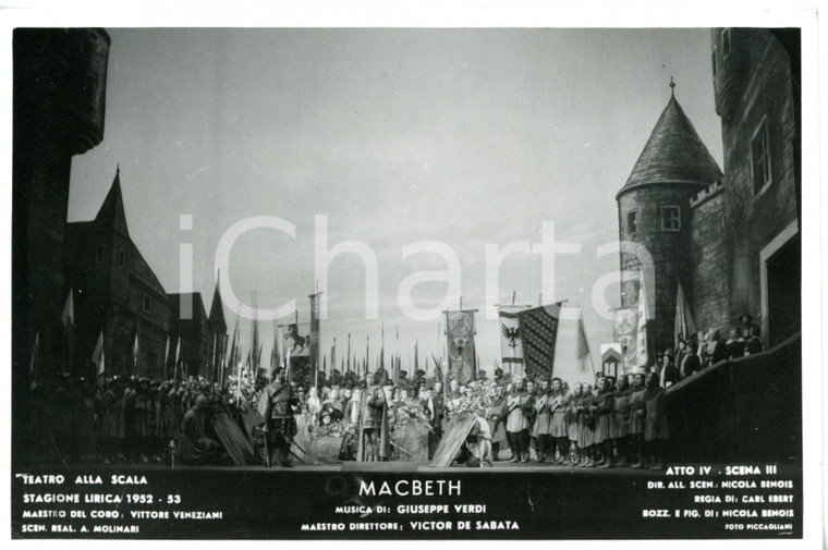 1952 MILANO Teatro alla SCALA "Macbeth" Atto IV - Scene N. BENOIS *Foto seriale