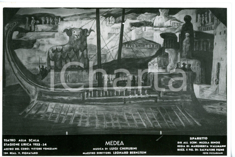 1953 MILANO Teatro alla SCALA "Medea" Siparietto - Scene N. BENOIS *Foto seriale