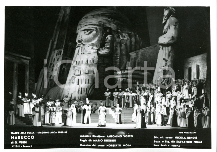1957 MILANO Teatro alla SCALA "Nabucco" Atto II - Scene N. BENOIS *Foto seriale