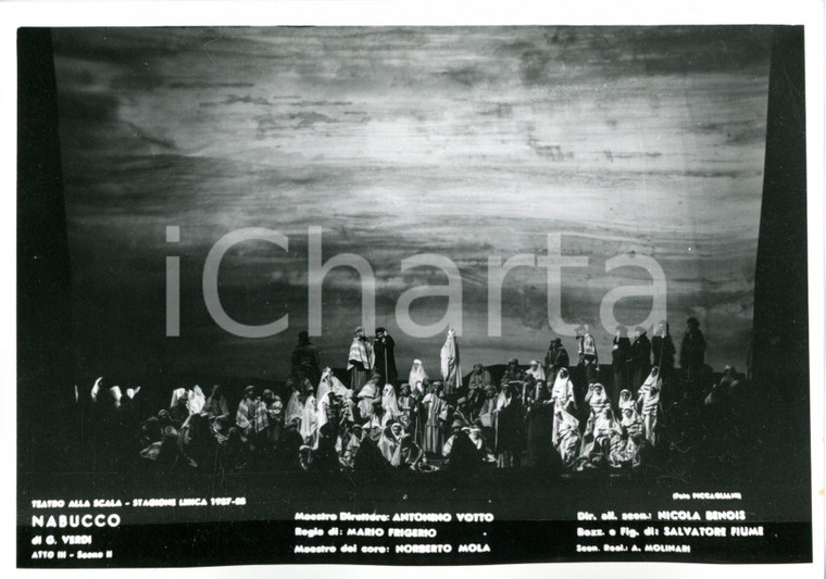 1957 MILANO Teatro alla SCALA "Nabucco" Atto III - Scene BENOIS (2) Foto seriale