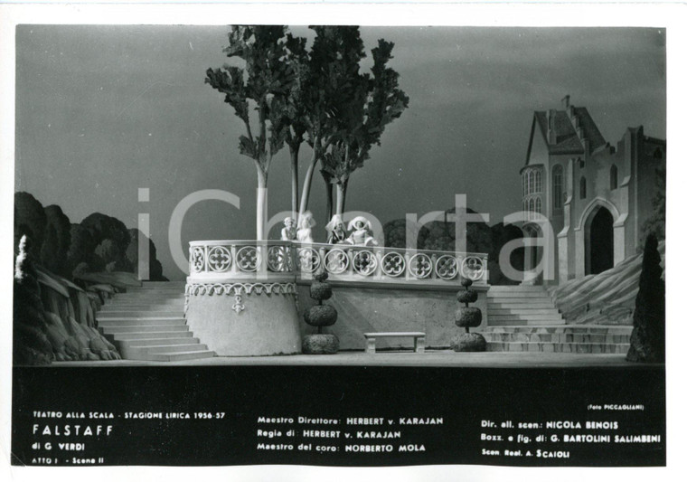 1956 MILANO Teatro alla SCALA "Falstaff" Atto I - Scene N. BENOIS *Foto seriale