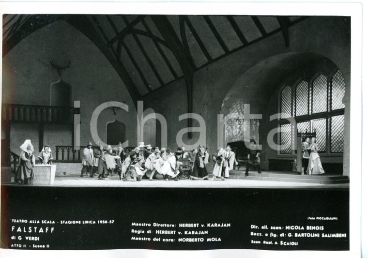 1956 MILANO Teatro alla SCALA "Falstaff" Atto II - Scene N. BENOIS *Foto seriale