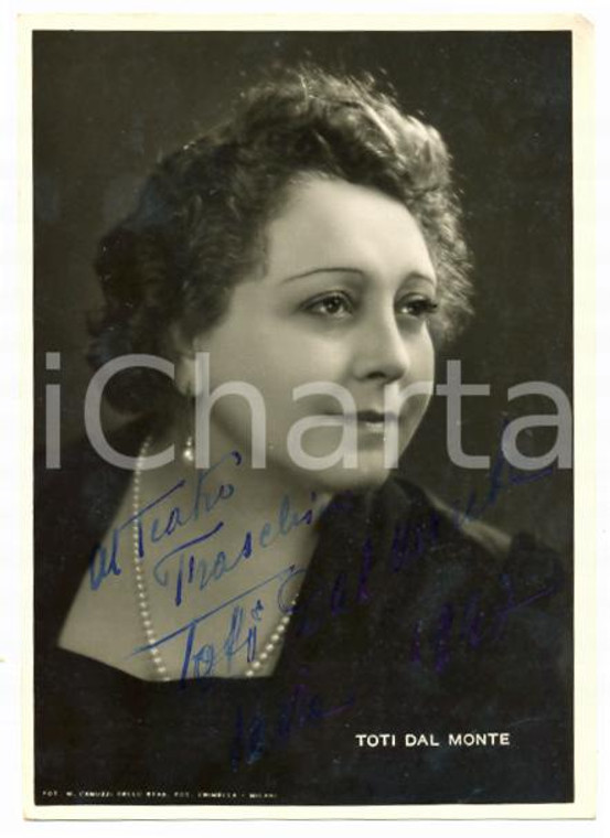 1947 PAVIA Teatro Fraschini - Soprano Toti DAL MONTE - AUTOGRAFO su foto seriale