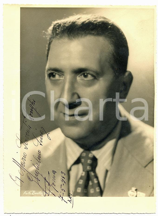 1943 ITALIA - CINEMA Guglielmo SINAZ *Autografo su foto seriale 16x22 cm