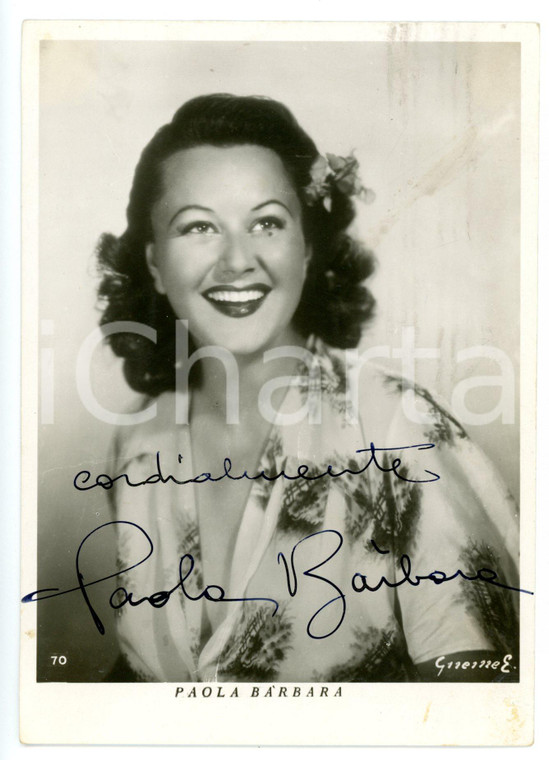 1942 TEATRO Paola BARBARA attrice - Fotocartolina con AUTOGRAFO