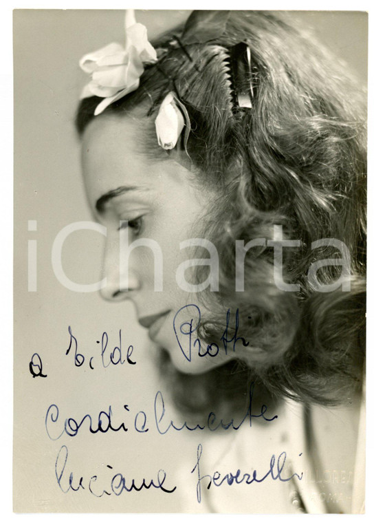 1940 ca Scrittrice Luciana PEVERELLI - Ritratto - Foto seriale con AUTOGRAFO