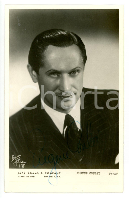 1940 ca LIRICA Tenore Eugene CONLEY - Fotocartolina con AUTOGRAFO - FP