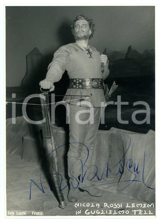 1950 ca LIRICA Basso Nicola ROSSI-LEMENI in "Guglielmo Tell" *Foto con AUTOGRAFO