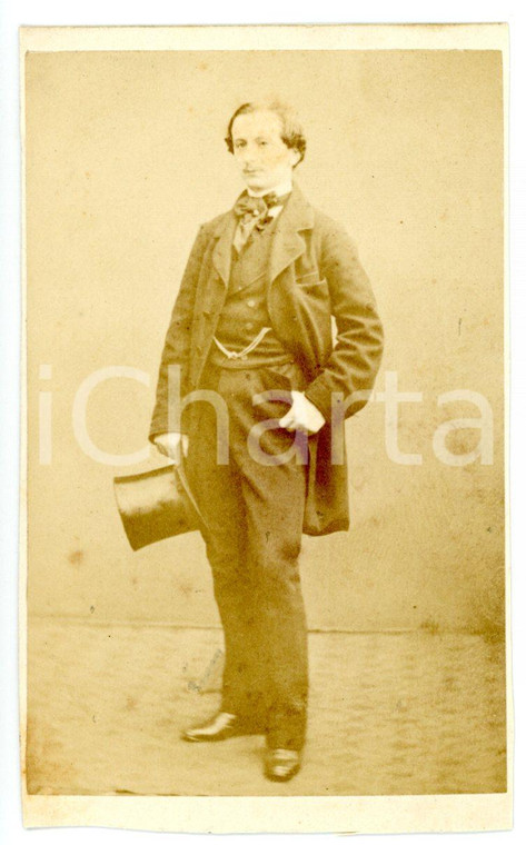 1858 BRUXELLES Ritratto di Andrea GONELLA in abito scuro - Fotografia CDV