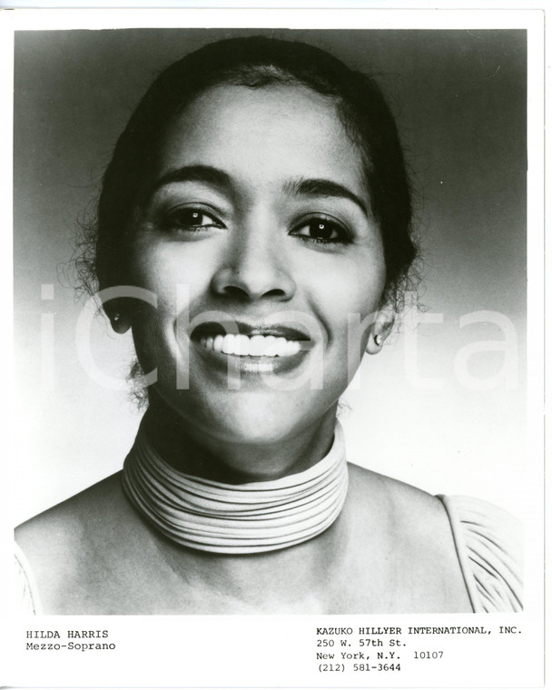1970 ca NEW YORK LIRICA Mezzosoprano Hilda HARRIS - Ritratto *Foto seriale 20x25