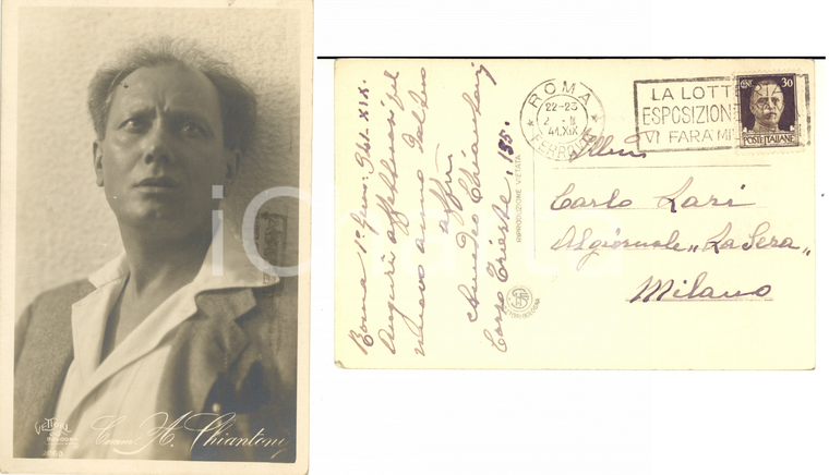 1941 ROMA Attore Amedeo CHIANTONI - Cartolina con messaggio AUTOGRAFO