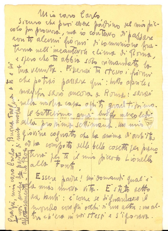 1940 ca ROMA Cartolina Paolo NOBILE con invito a un amico - AUTOGRAFO